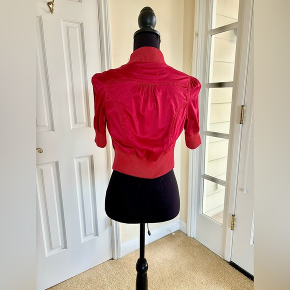 Wine Red / Burgundy 3/4 Sleeves Jacket - Picture 2 of 6